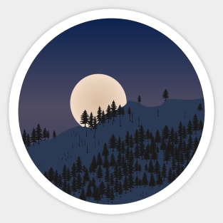 Mountain Forest evening Sticker